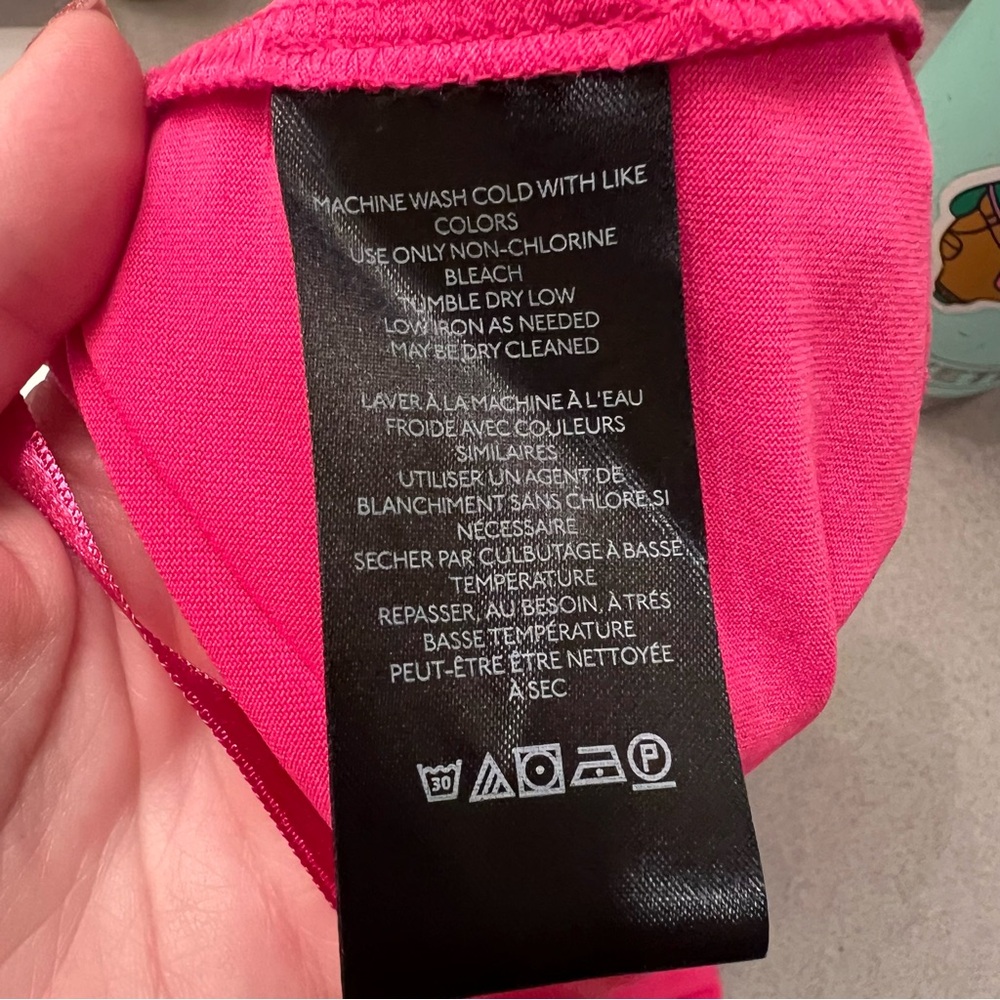 Anthropologie Cowl Neck Halter Top Hot Pink Sleeveless Stretch Tank Womens XS - Picture 10 of 11